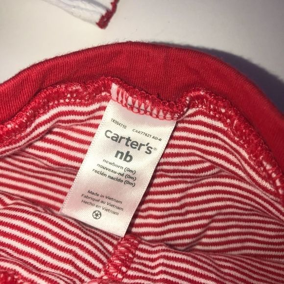 Newborn Valentine’s Day outfit red white hearts stripes tutu pants love baby - Picture 6 of 9